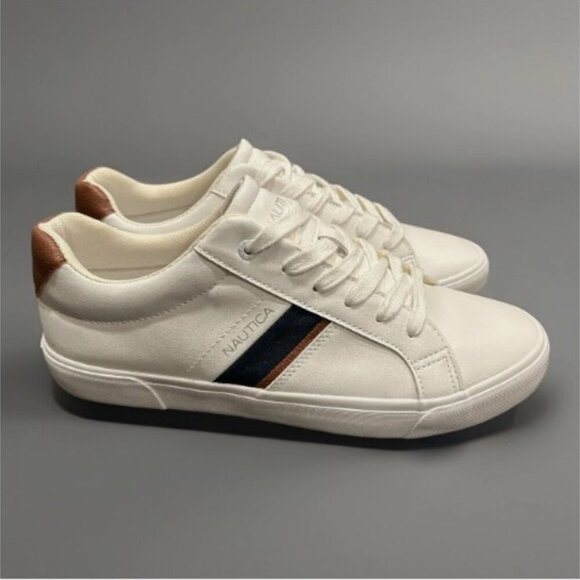 Nautica Other - NEW Nautica Garrison 2 Leather Sneakers Men’s Size 11 White/Brown Casual Shoes